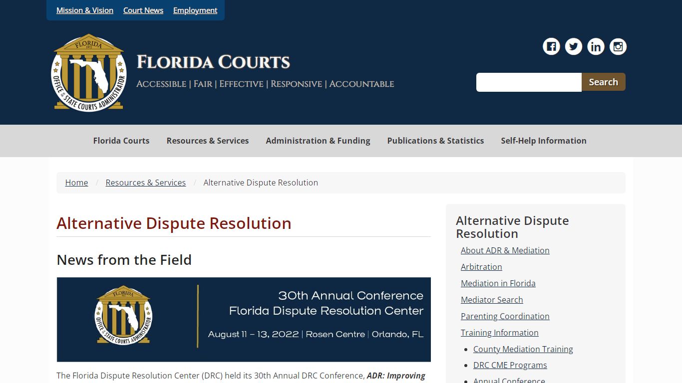 Alternative Dispute Resolution - Florida Courts