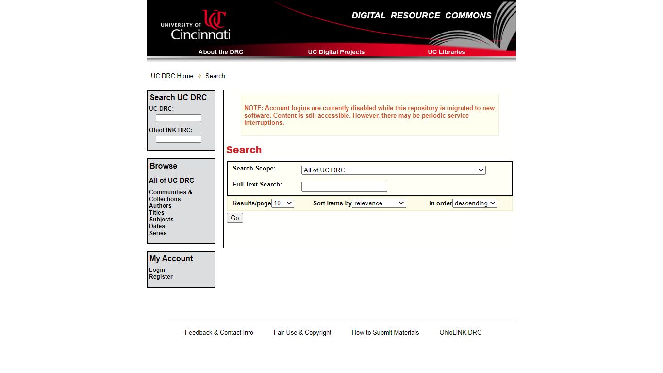 Search - University of Cincinnati